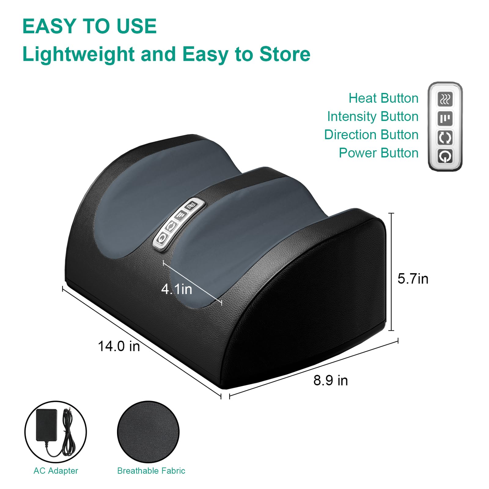 LINGTENG Shiatsu Foot Massager Machine with Heat, Foot and Calf Massager with Massage Roller, Deep Tissue Massager for Plantar Fasciitis, Pain Relief, Promotes Blood Circulation, Gifts for Women & Men