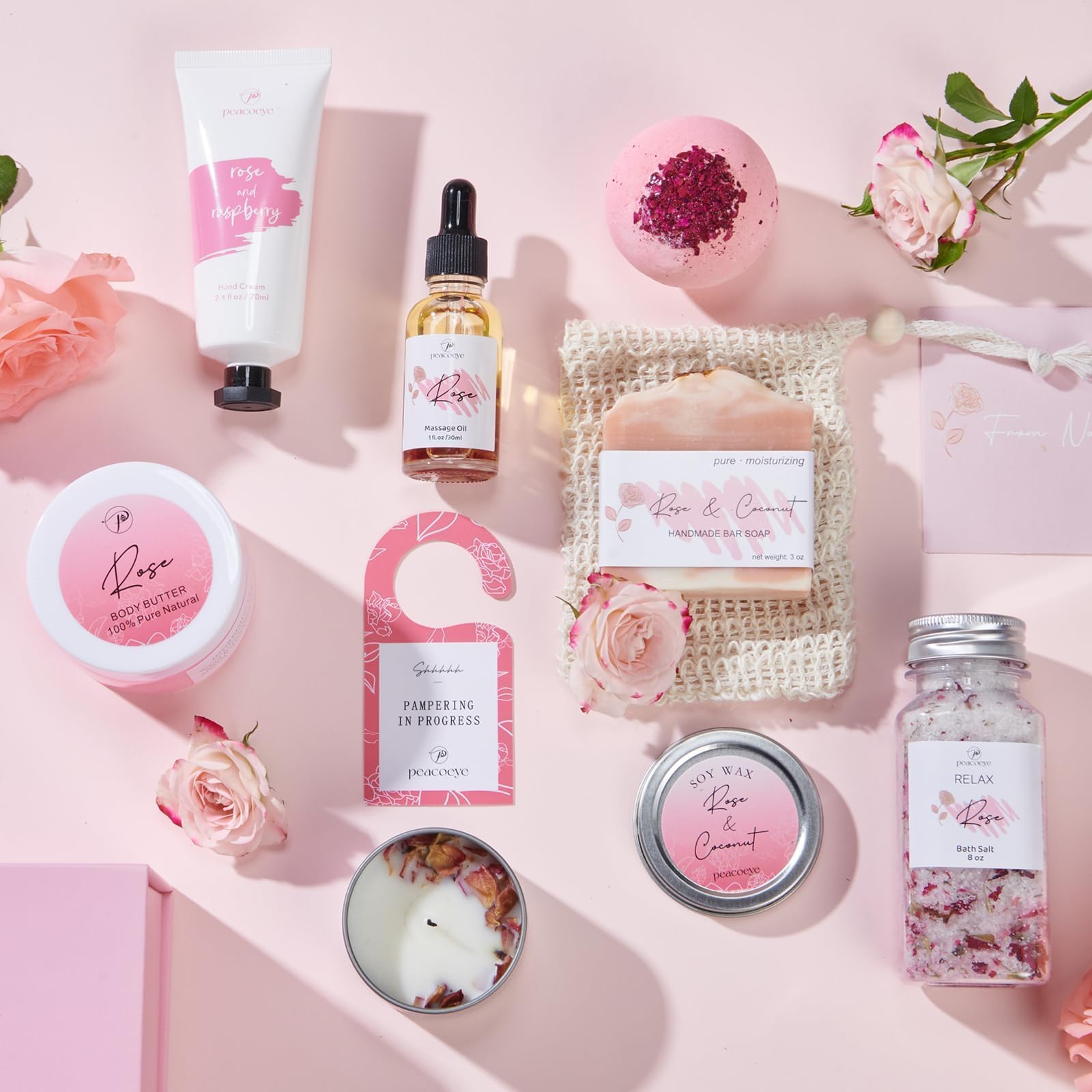 Peacoeye Spa Gifts for Women Bath Gift Baskets Relaxing Spa Self Care Gift for Mom Her Sister Wife Auntie Home Bath Care Package Thank You Gift Birthday Gift for Women Friendship Ideas