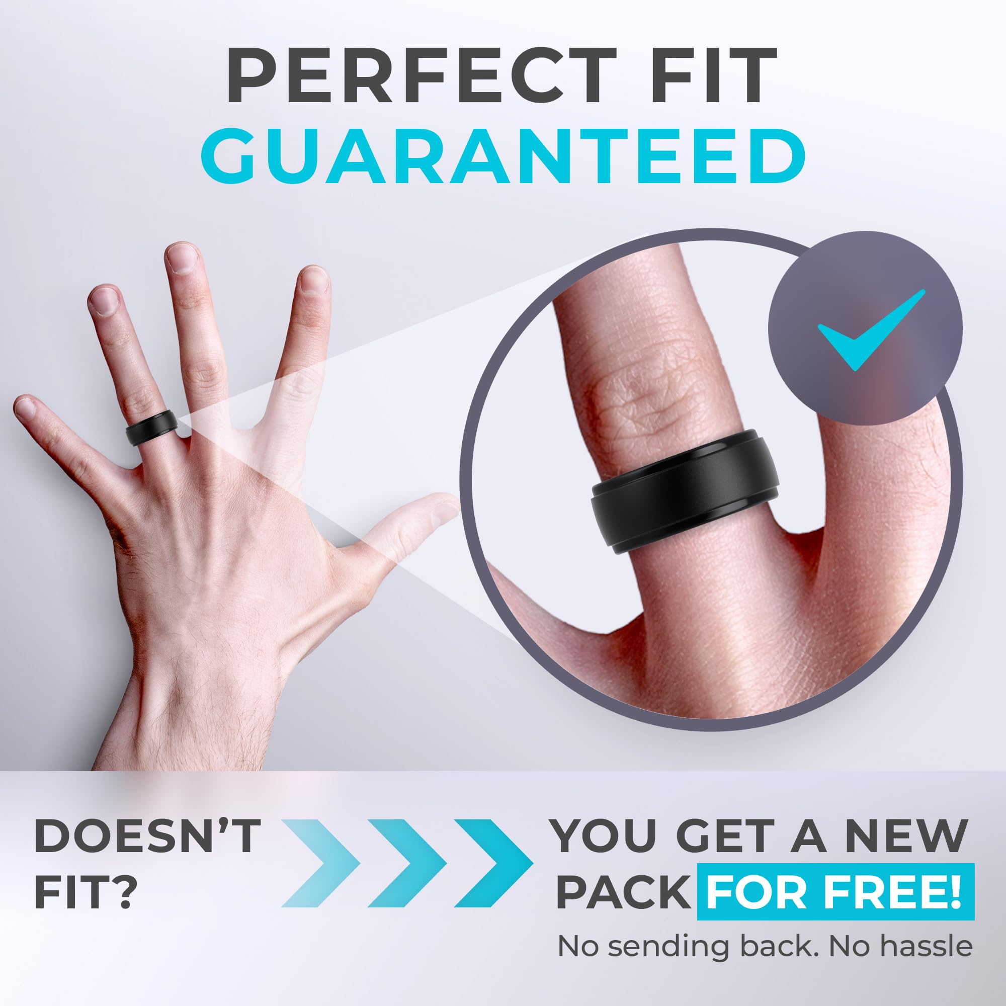 ThunderFit Men's Silicone Rings 10mm Wide 2.5mm Thick Rubber Bands, Breathable, Variety Multipack 1-10