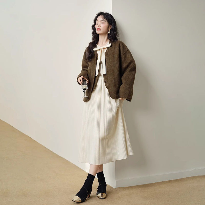 Autumn And Winter Long Sleeves Knitted Sweater Dress