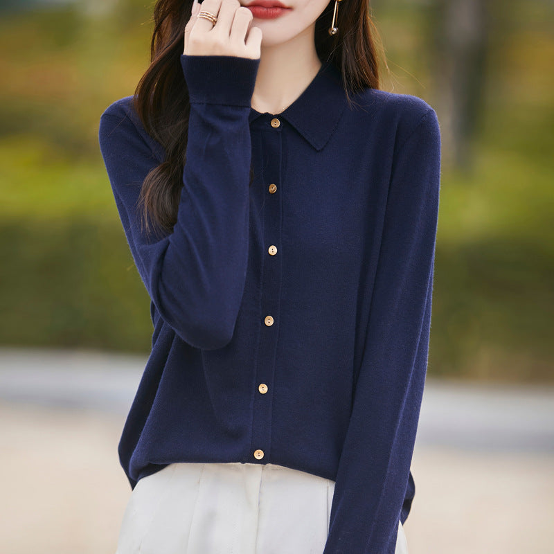 Polo Collar Short Jacket Female Winter