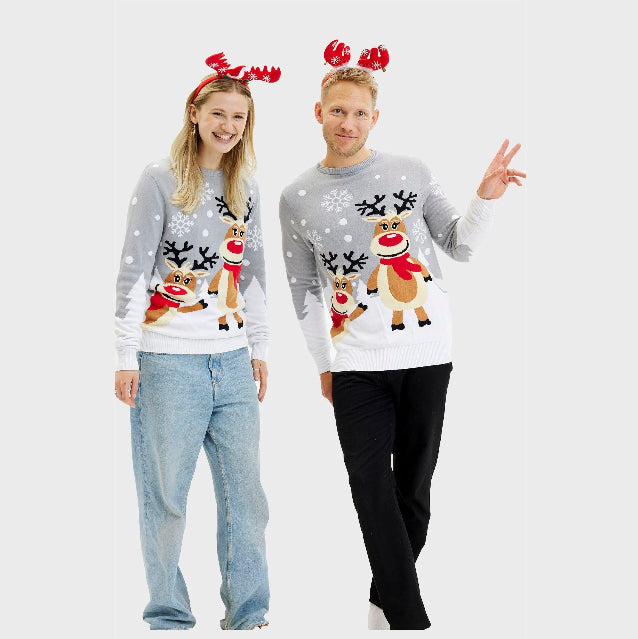 Unisex Christmas Digital Print Crew Neck Long Sleeve Hoodie