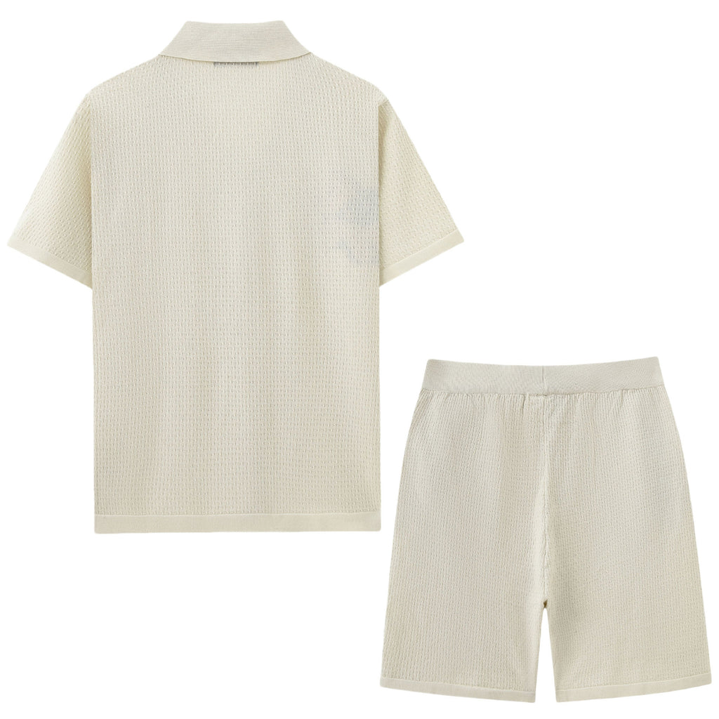 Jacquard Sweater Set Casual Sports Shorts back view