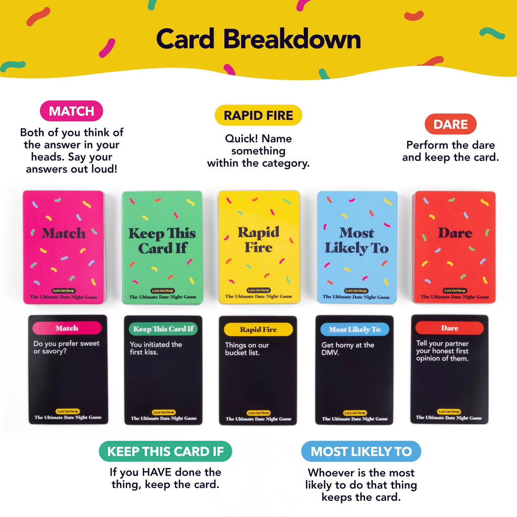 The Ultimate Date Night Game by Relatable, Great for Couples Games and Stay at Home Date Night Ideas, From The Makers of Let's Get Deep Relationship Card Game, Includes 300 Cards & Spinner