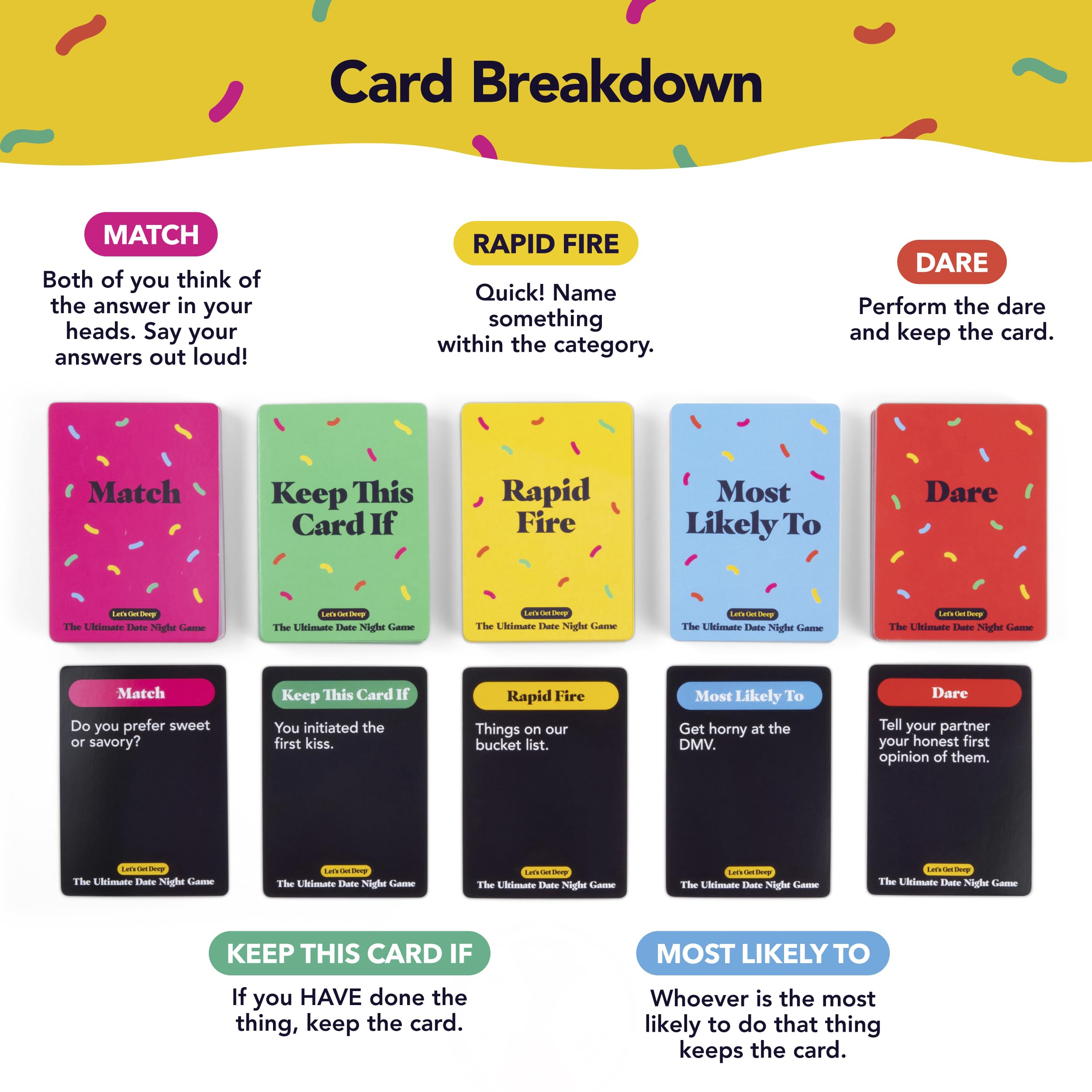 The Ultimate Date Night Game by Relatable, Great for Couples Games and Stay at Home Date Night Ideas, From The Makers of Let's Get Deep Relationship Card Game, Includes 300 Cards & Spinner