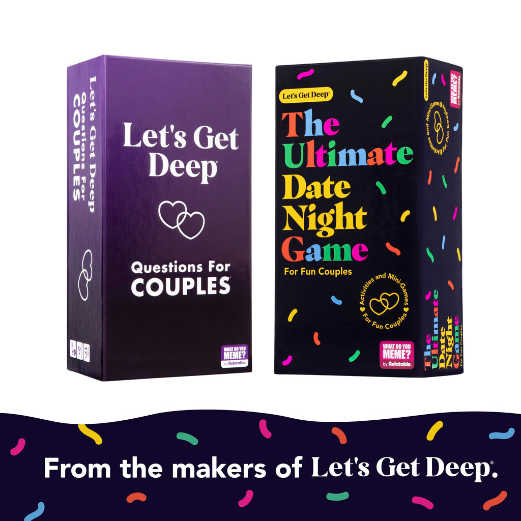 The Ultimate Date Night Game by Relatable, Great for Couples Games and Stay at Home Date Night Ideas, From The Makers of Let's Get Deep Relationship Card Game, Includes 300 Cards & Spinner