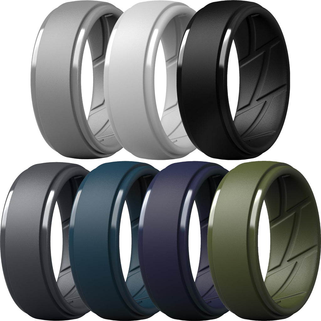 ThunderFit Men's Silicone Rings 10mm Wide 2.5mm Thick Rubber Bands, Breathable, Variety Multipack 1-10