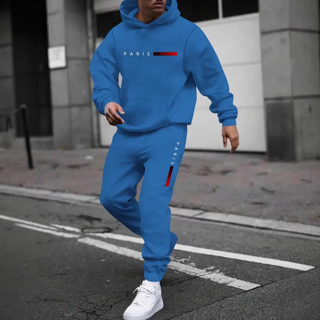 Men's Sweater Sport Pants Suit Printed Fashion back view