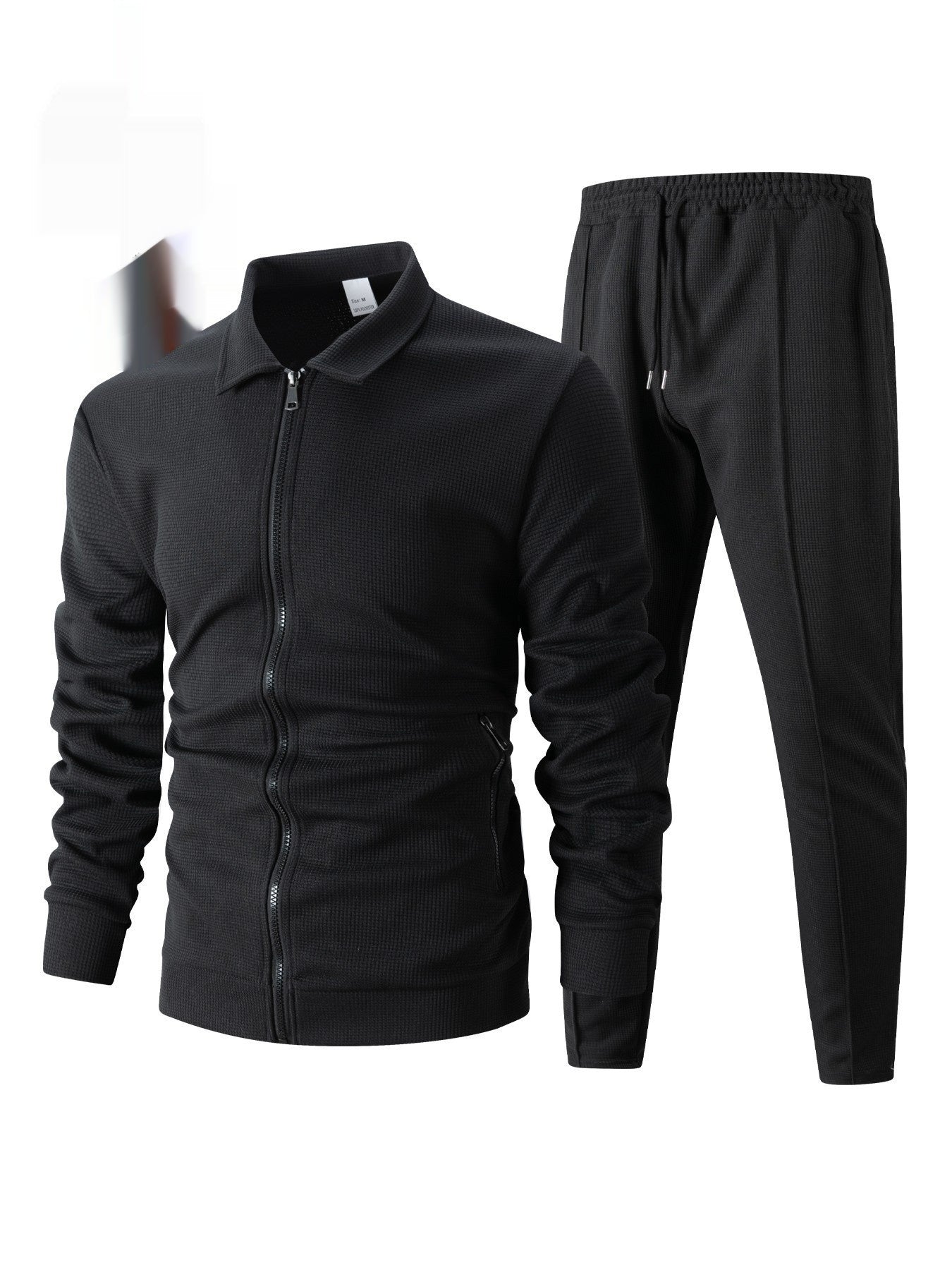 Autumn Youth Zipper Pocket Lapels Slim Fit Men's front view