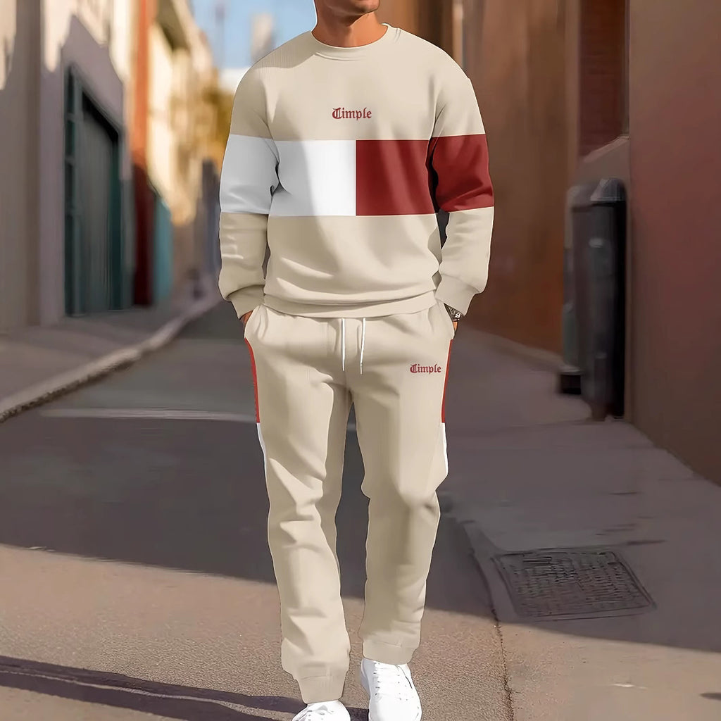 Fashion Simple Printing Sports Leisure Men's Suit