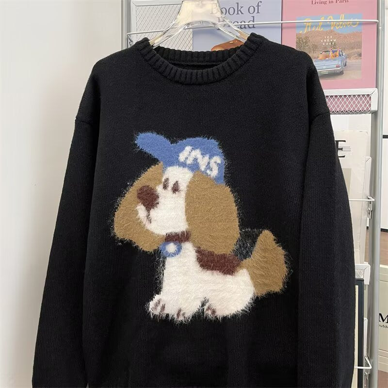 American Girls Retro Plush Puppy Brocade Sweater