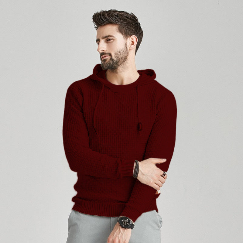 Autumn And Winter New Men's Brocade Sweater Long-sleeved Hoodie front view
