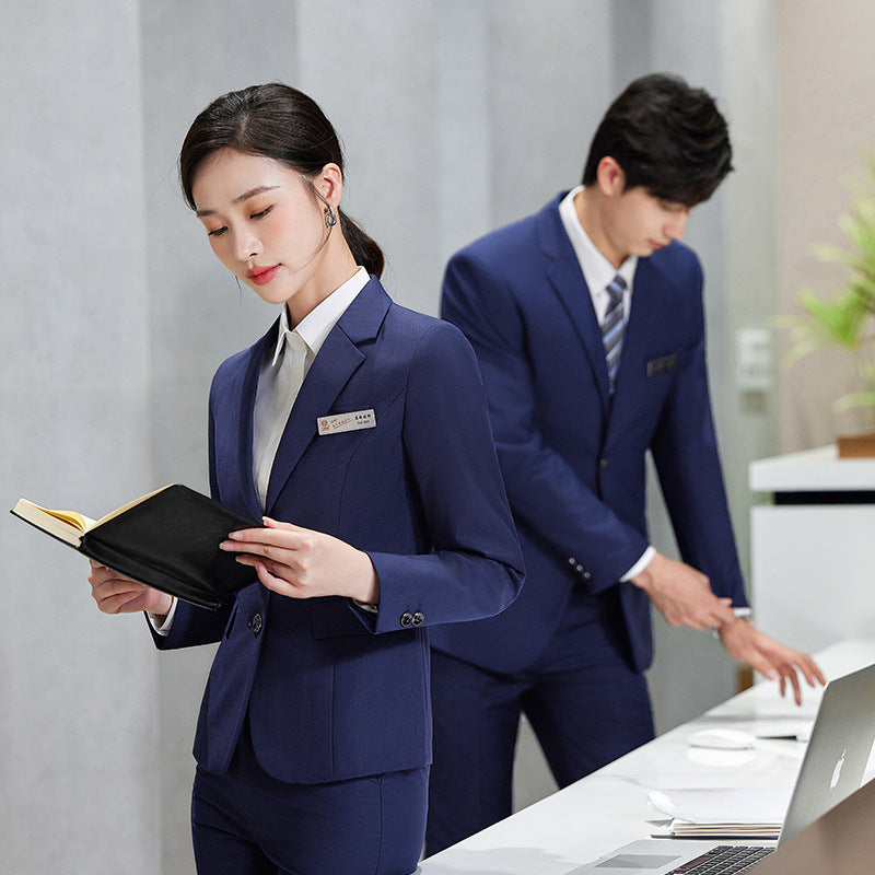 Men's And Women's Same Work Clothes Suit front view
