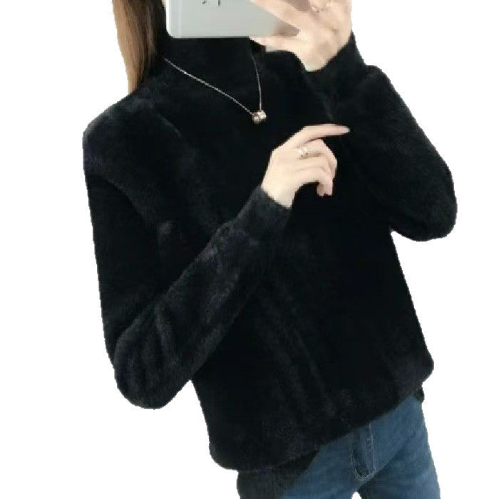 Women's Half Turtleneck Solid Color Bottoming Shirt
