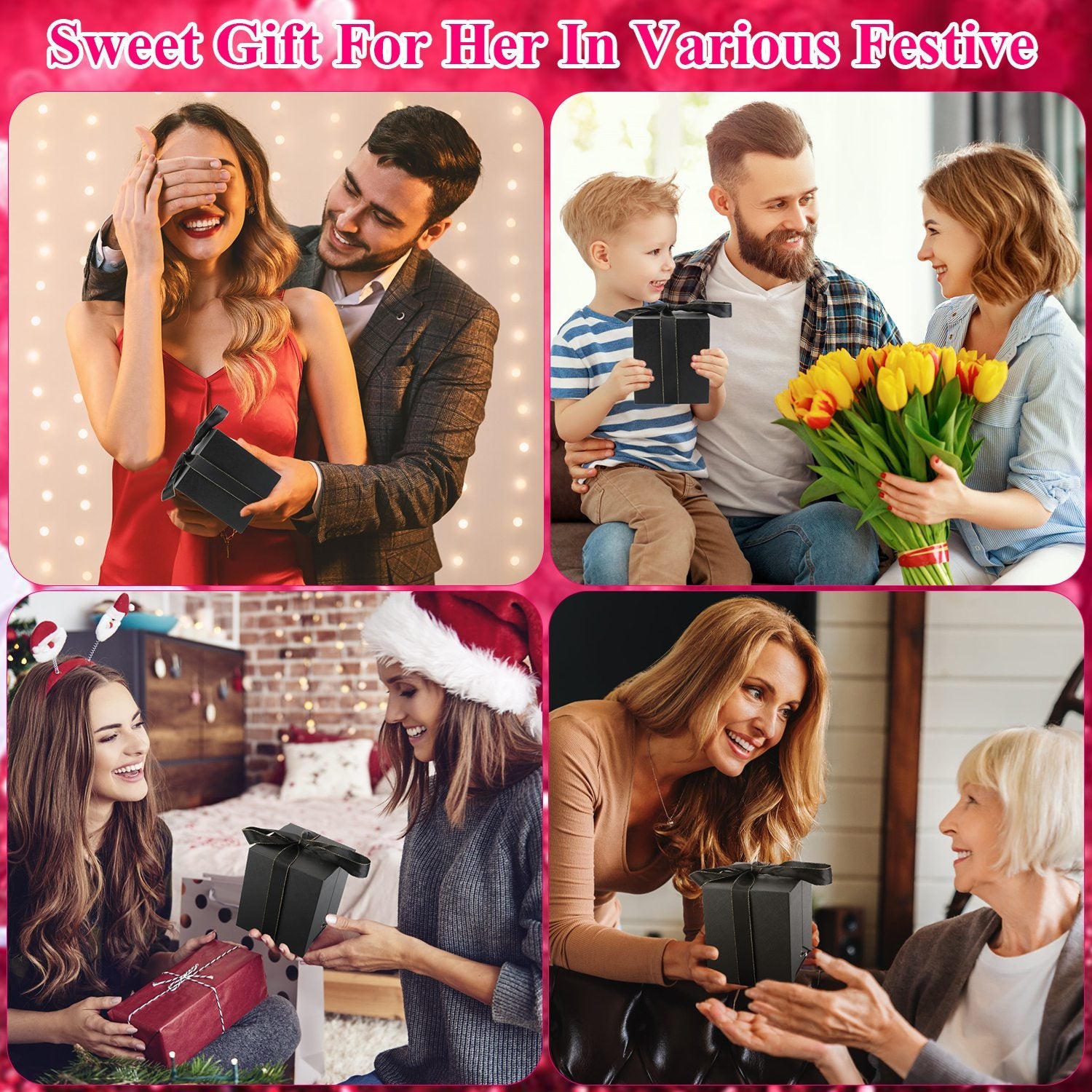 1Pc Preserved Red Real Rose With Heart Necklace Eternal Flowers Rose With Golden Necklace Gifts For Women Mom Wife Girlfriend Grandma On Valentine Mother Day Christmas Anniversary