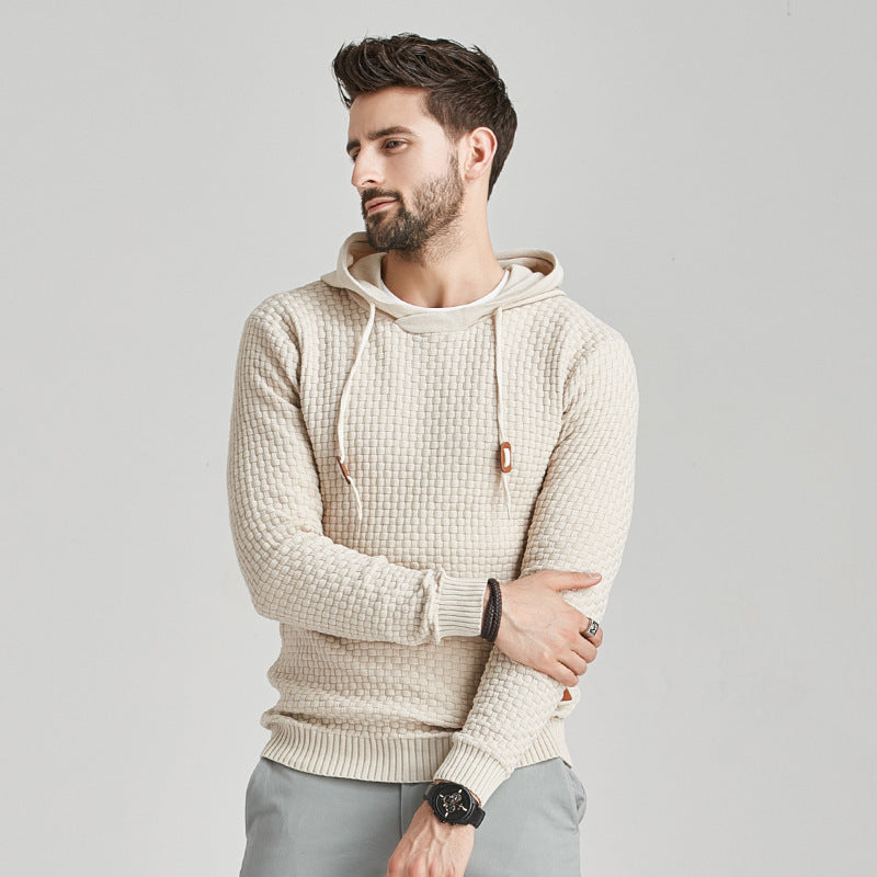 Autumn And Winter New Men's Brocade Sweater Long-sleeved Hoodie front view