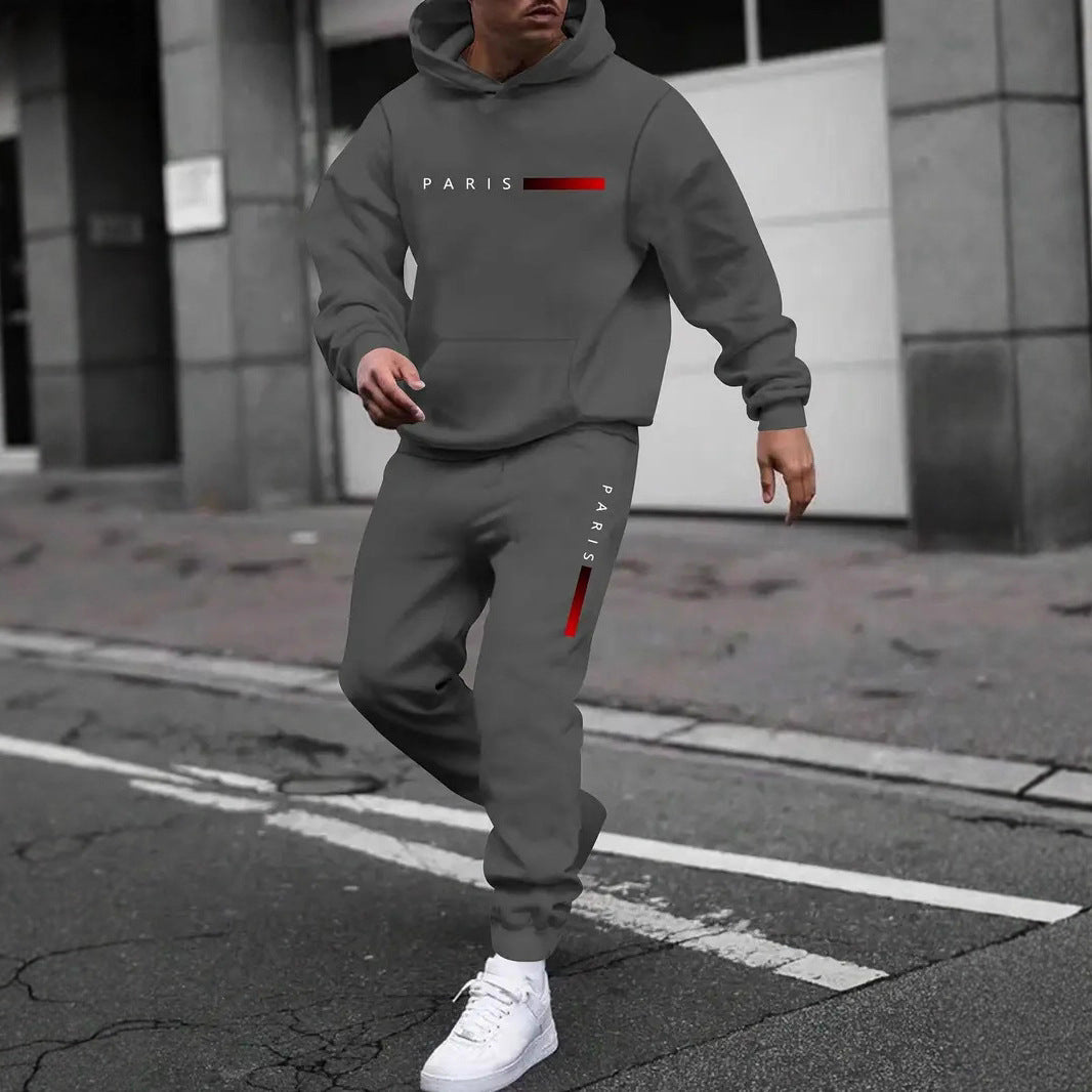 Men's Sweater Sport Pants Suit Printed Fashion back view