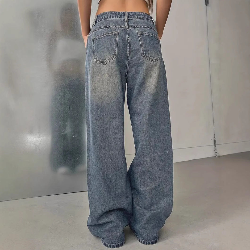 European And American Women's Washed Vintage Denim Pants