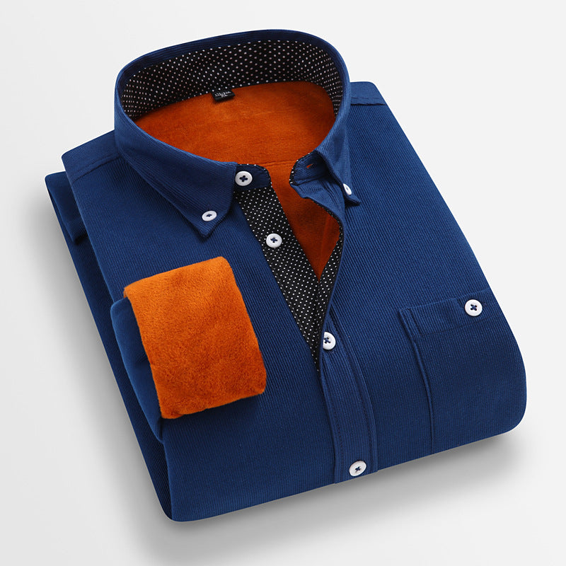 Autumn And Winter Men's Casual Fashion Flannel Shirt Thickened