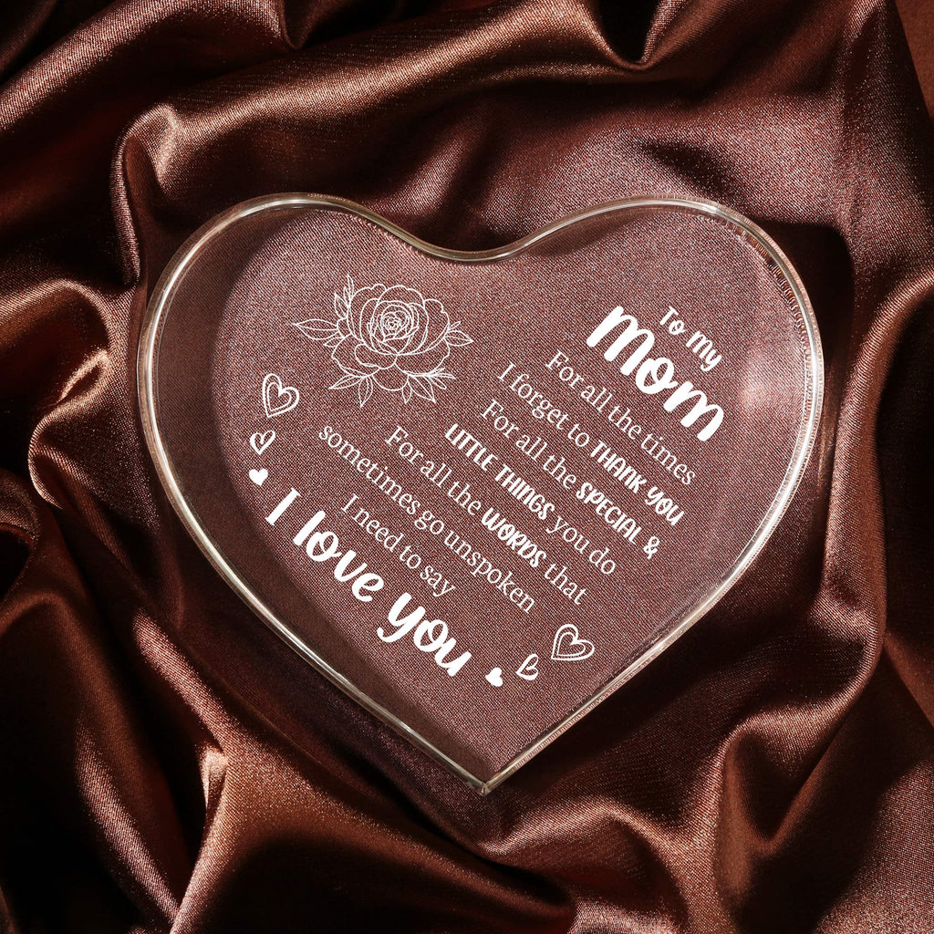 Milcier Gifts for Mom, Mom Birthday Gifts, I Love You Mom Gifts - Mother Acrylic Keepsake - Best Christmas Mother's Day Gifts for Mom from Daughter Son