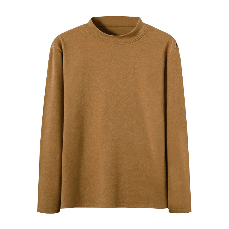 Men's Cashmere Mid-Neck Knit Sweater – Warm Winter Layering Pullover