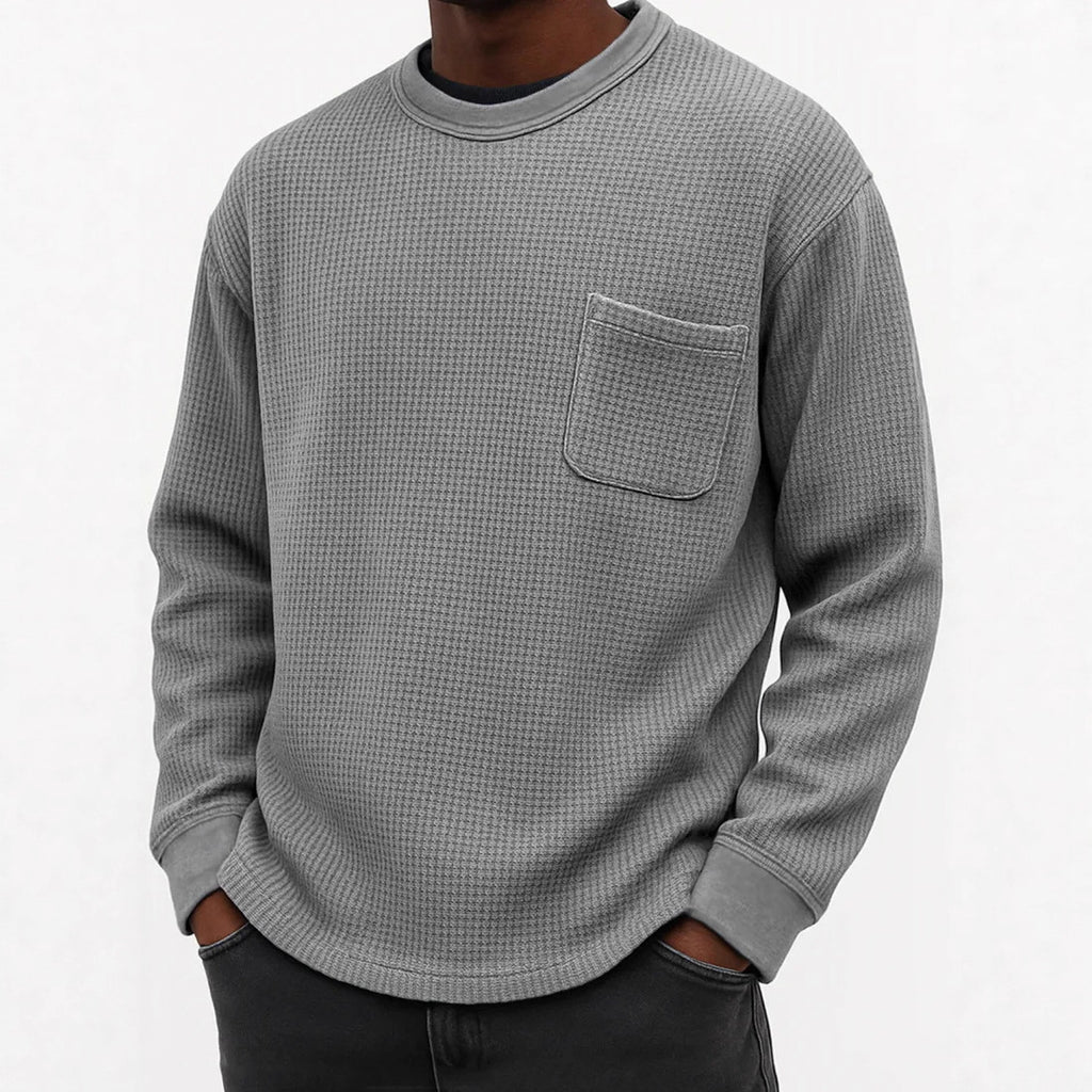 Men's Plus-Size Casual Crew-Neck Long-Sleeve Sweatshirt Top