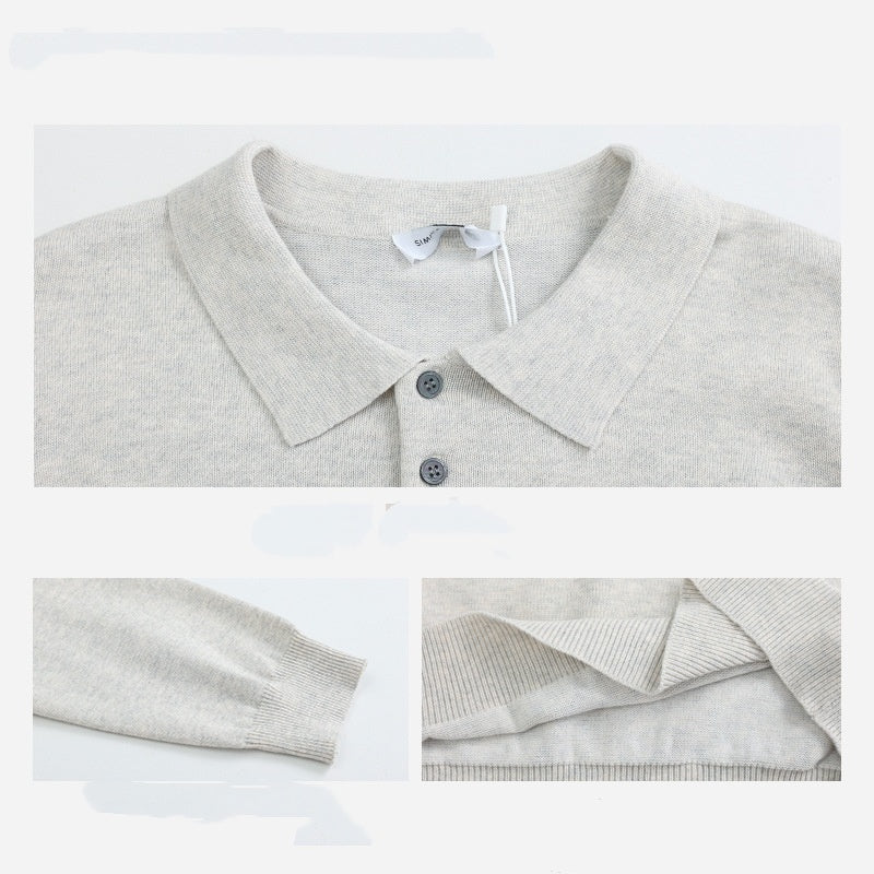 Men's Autumn And Winter Leisure All-matching Long Sleeve Top front view