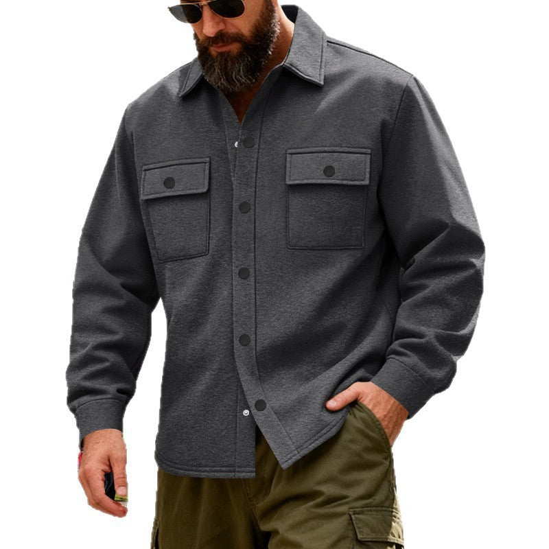 American Heavyweight Loose Fleece-lined Men's Outdoor Workwear Warm Jacket
