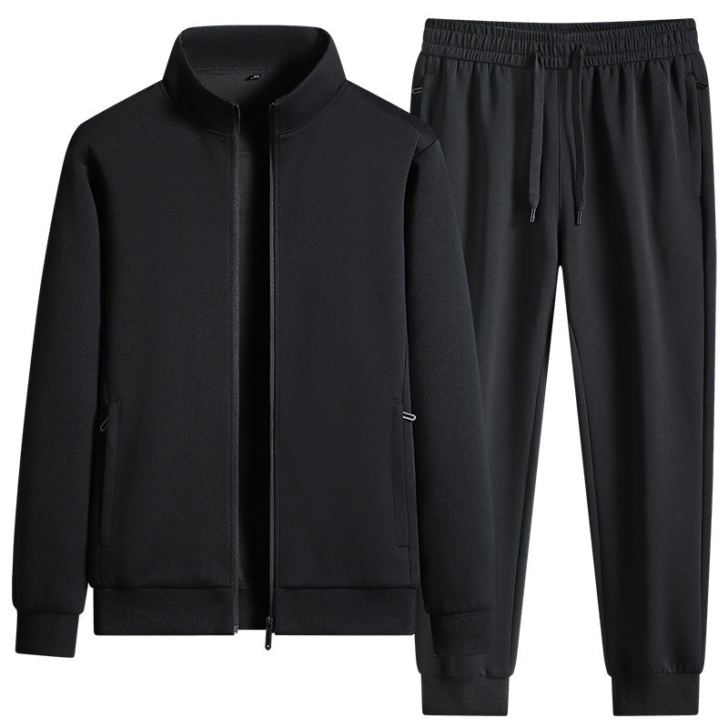Pure Cotton Solid Color Leisure Sports Suit Autumn And Winter front view