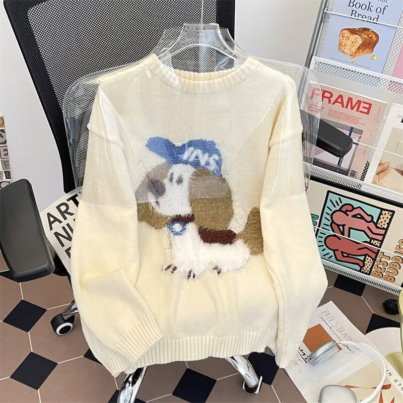 American Girls Retro Plush Puppy Brocade Sweater