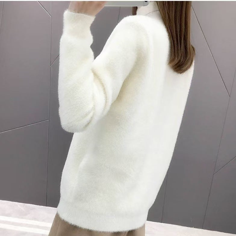 Women's Half Turtleneck Solid Color Bottoming Shirt