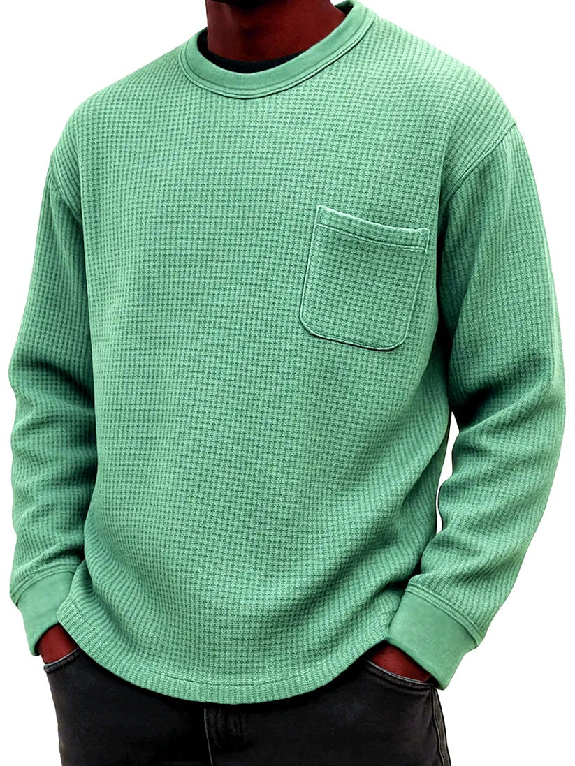 Men's Plus-Size Casual Crew-Neck Long-Sleeve Sweatshirt Top