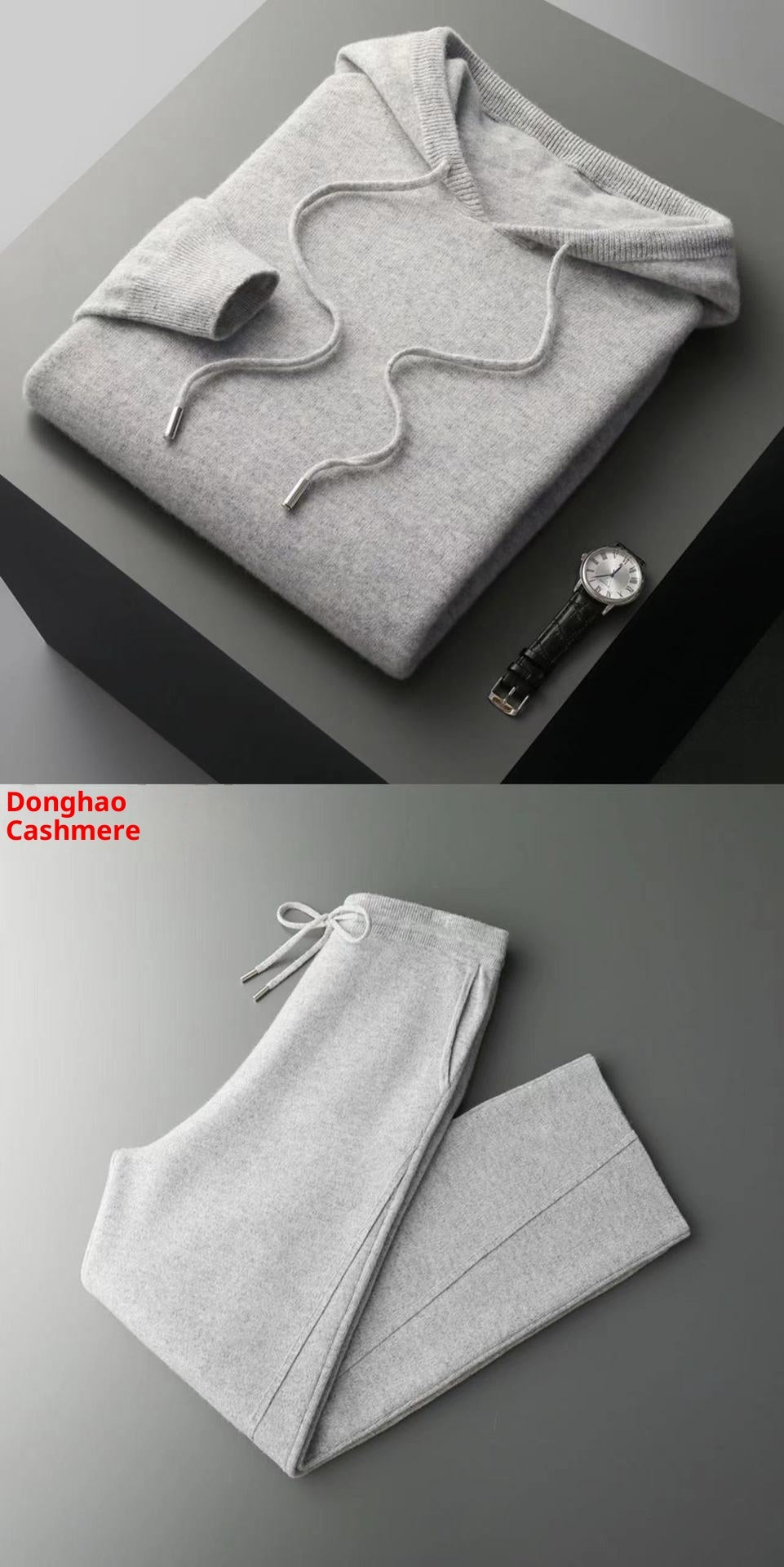 Seamless Hoodie Pure Wool Men's Knitted Pants front view