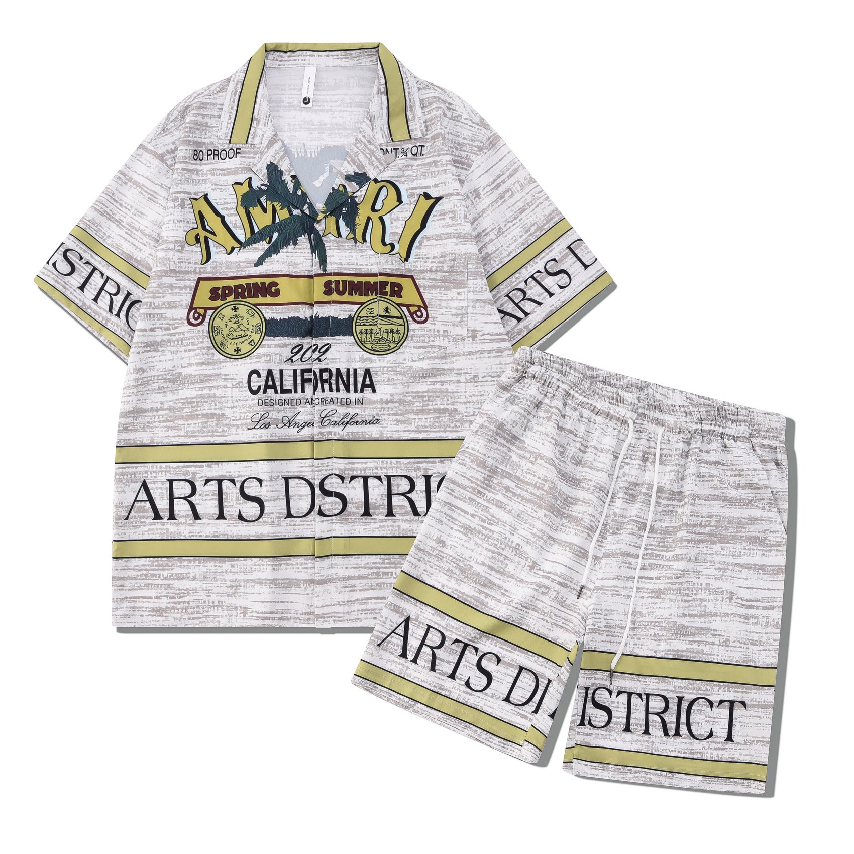 Beach Men And Women Short Sleeve Shirt Outfit back view