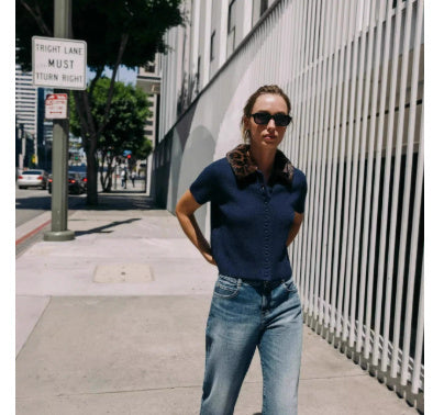 2025 New European And American Style Fashion Women's Wear Animal Print Neckline Knitted Short Sleeve