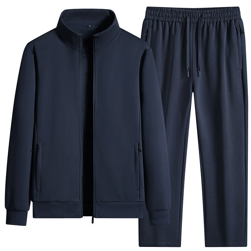 Pure Cotton Solid Color Leisure Sports Suit Autumn And Winter front view