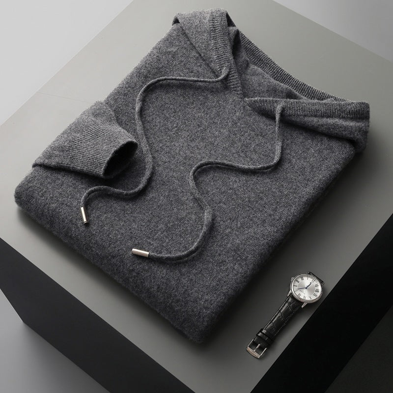 Seamless Hoodie Pure Wool Men's Knitted Pants front view