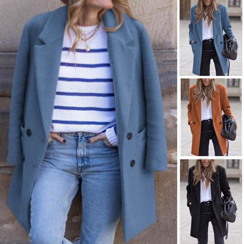 Mid-length Large Size Woolen Women's Coat