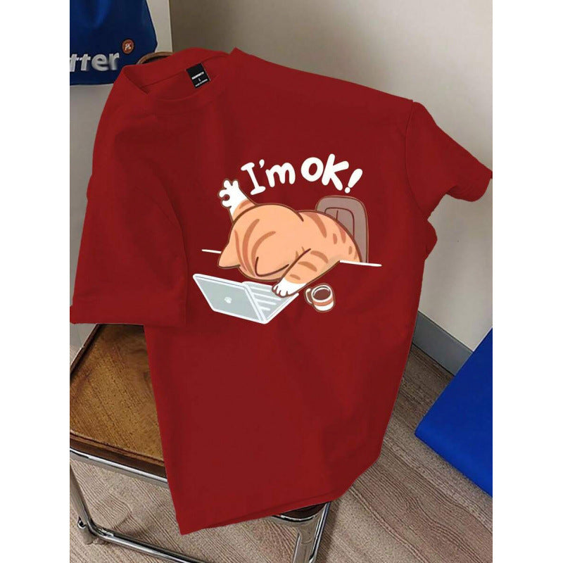 100 Cotton Casual Men's Short-Sleeve Crew-Neck T-Shirt