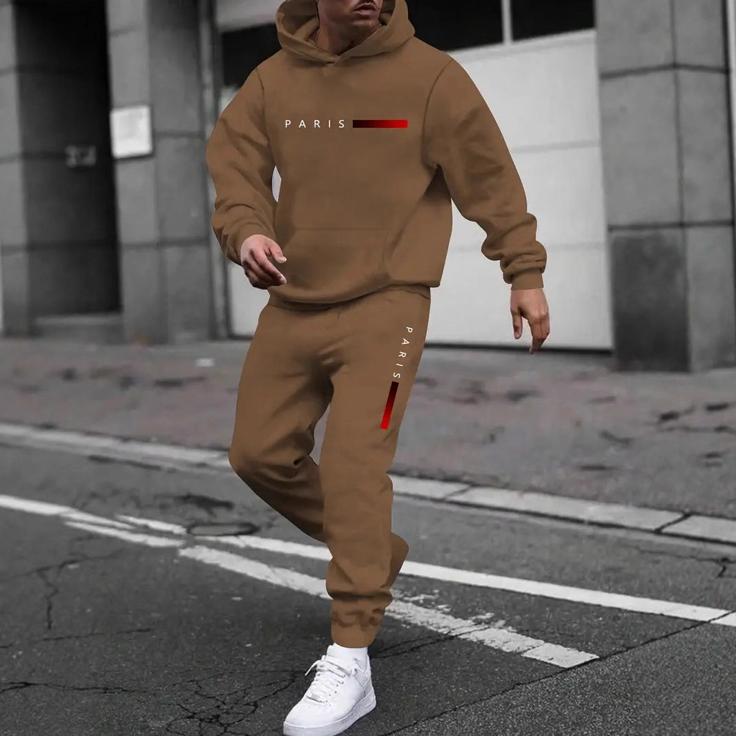Men's Sweater Sport Pants Suit Printed Fashion back view