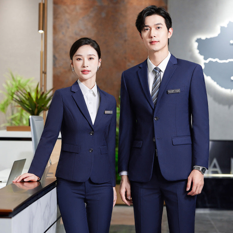 Men's And Women's Same Work Clothes Suit front view