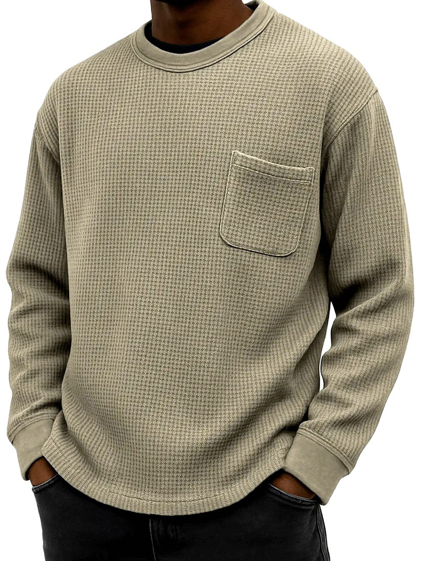 Men's Plus-Size Casual Crew-Neck Long-Sleeve Sweatshirt Top