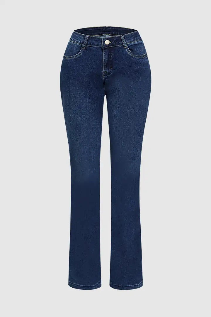 Gold Embroidered Horse Flare Jeans High-Waisted Dark Wash, Retro Western Cowgirl Chic, Festival Ready Must-Have Denim Pants