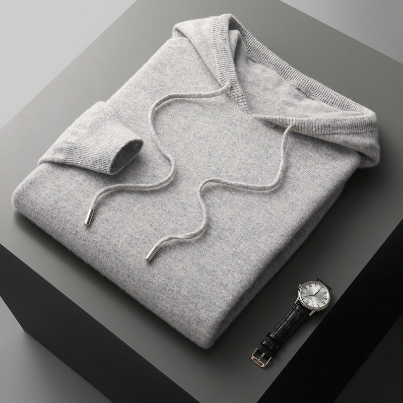 Seamless Hoodie Pure Wool Men's Knitted Pants front view