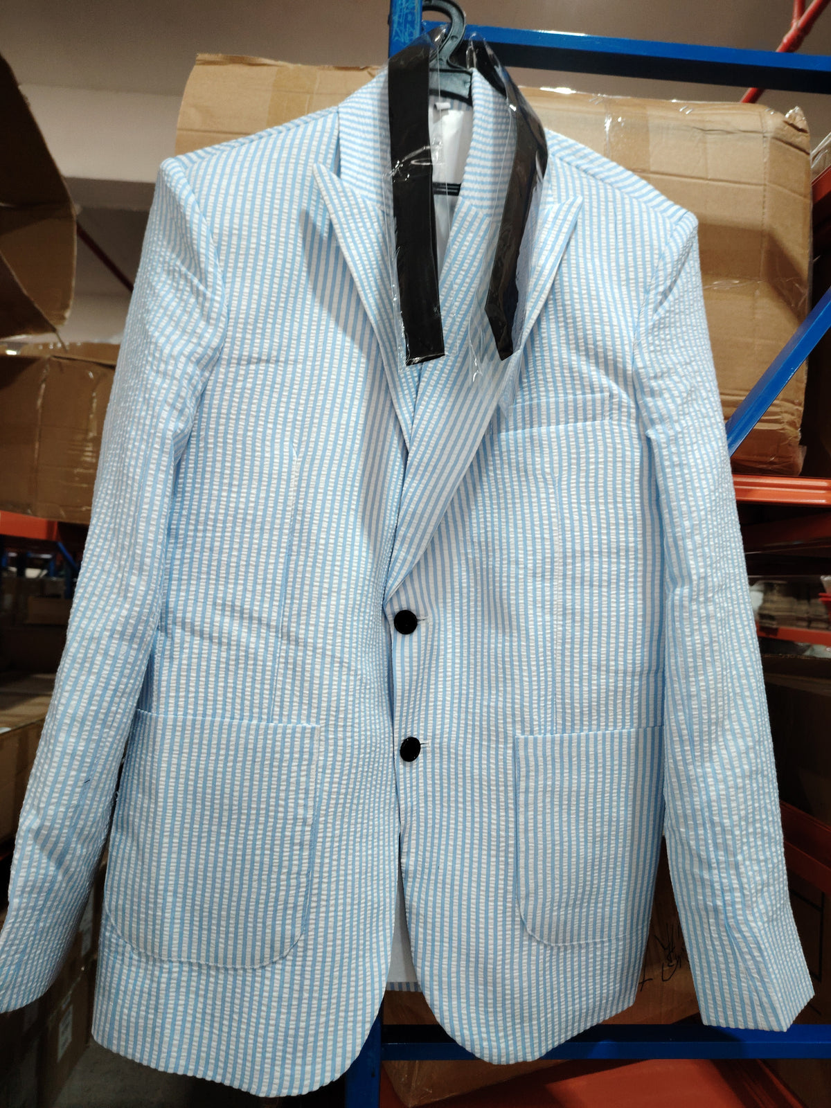 Men's Seersucker Striped Suit Two-piece Suit
