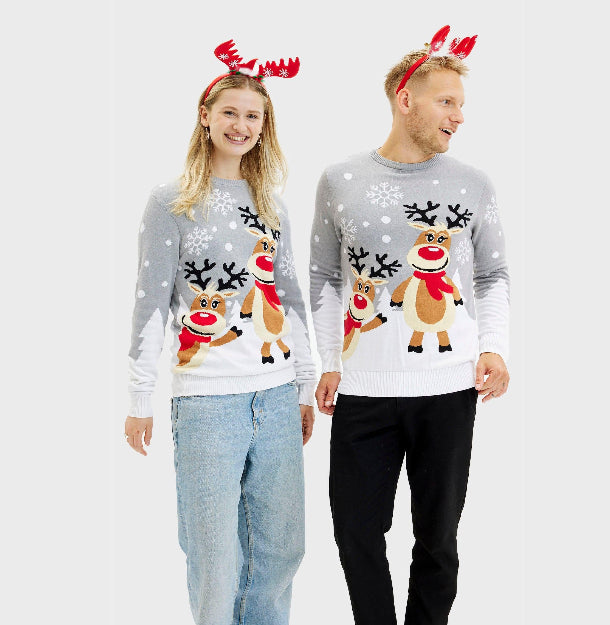 Unisex Christmas Digital Print Crew Neck Long Sleeve Hoodie