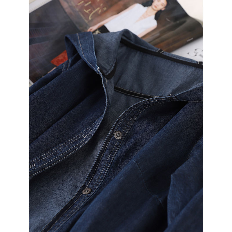 Long Sleeve Solid Color Hooded Large Pocket Casual All-matching Tops