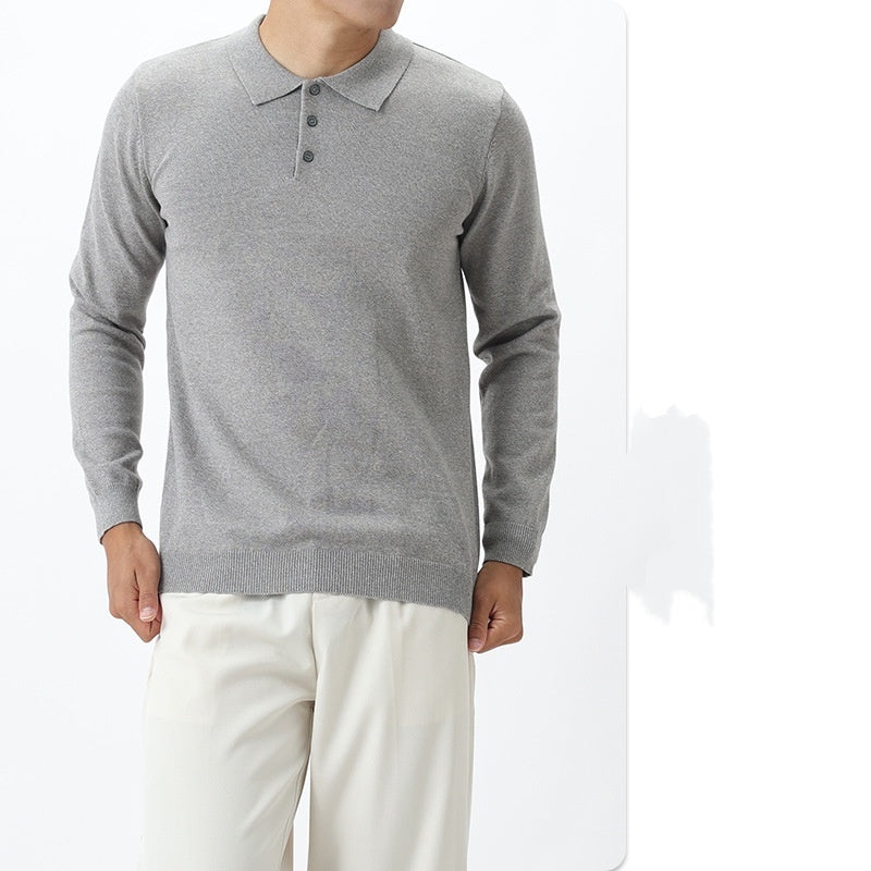 Men's Autumn And Winter Leisure All-matching Long Sleeve Top front view