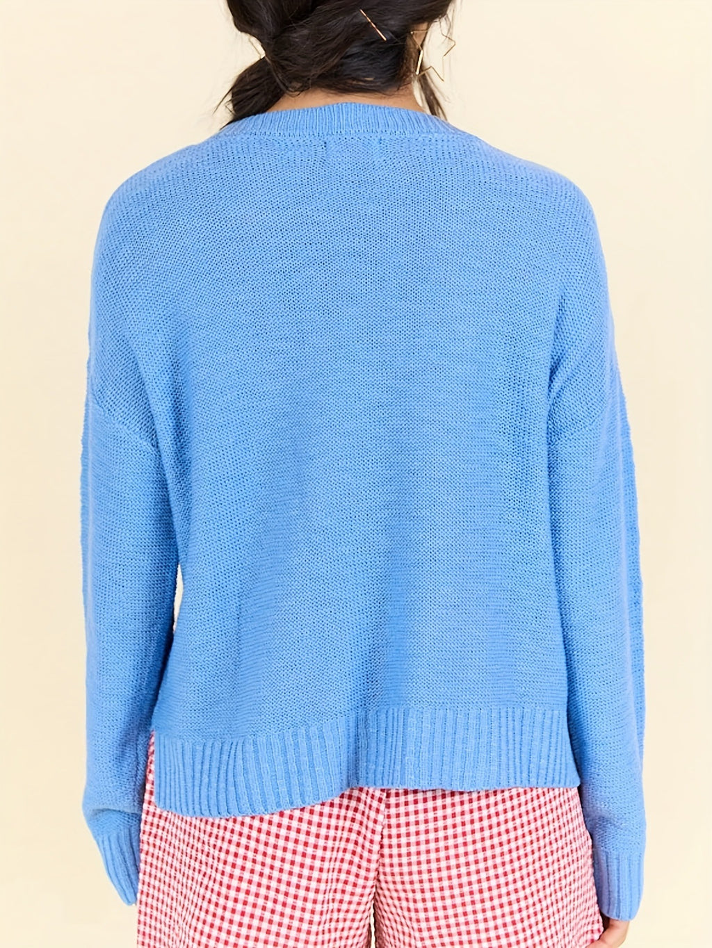 Autumn And Winter Idle Style Round Neck Thickened Loose Sweater