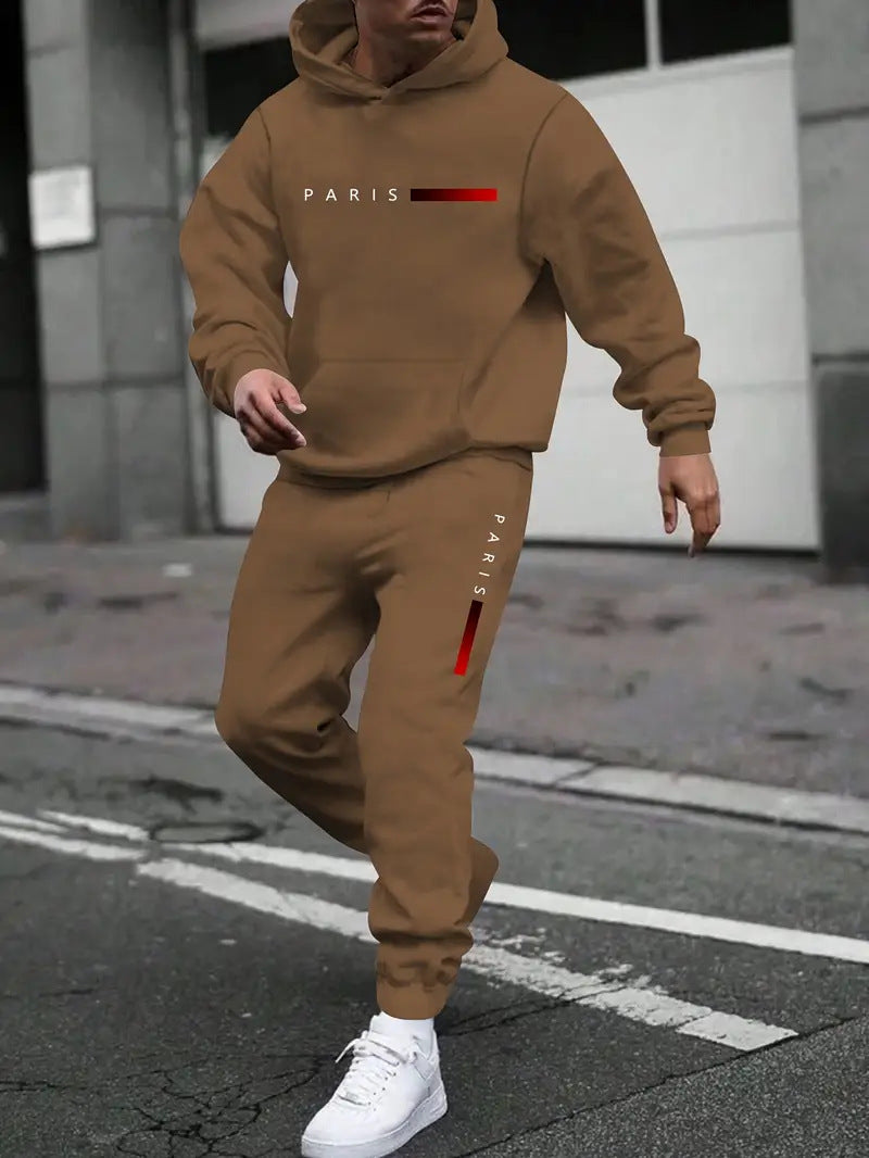 Men's Sweater Sport Pants Suit Printed Fashion back view